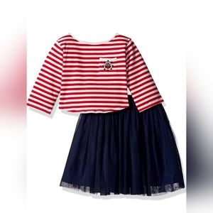 Pippa & Julie Girls' Blurred Floral Skirt Set